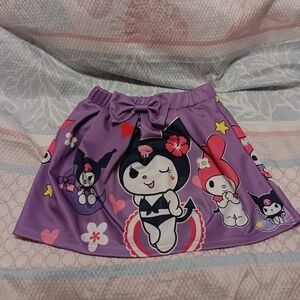 🪞Super Cute Purple Cartoon Character Girls Skirt